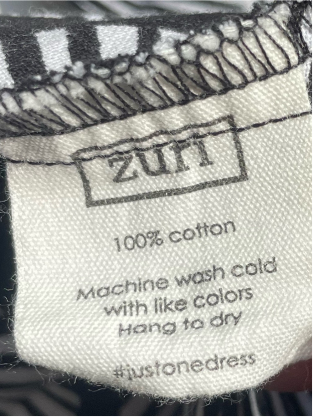 Zuri 100% Cotton Button-Front Shirt Dress| Black & White Graphic Print Size S - Picture 6 of 10